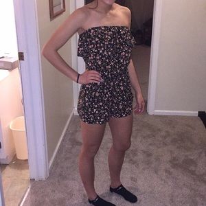 Forever 21 Floral Strapless Romper